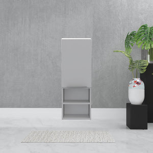 HomeRoots 12" Modern White Wood Floating Bathroom Vanity with Medicine Cabinet for Small Spaces & Storage 543570