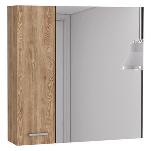 HomeRoots 24" Natural Wood Floating Double Door Bathroom Vanity Set with Medicine Cabinet and Mirror Included 543583