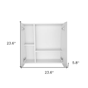 HomeRoots 24" White Wood Floating Vanity with Medicine Cabinet & Mirror - Stylish Space-Saving Bathroom Solution 543585