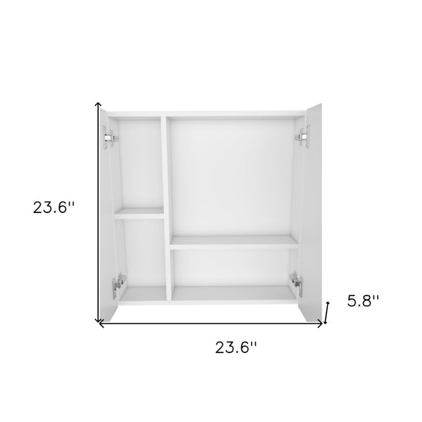 HomeRoots 24" White Wood Floating Vanity with Medicine Cabinet & Mirror - Stylish Space-Saving Bathroom Solution 543585