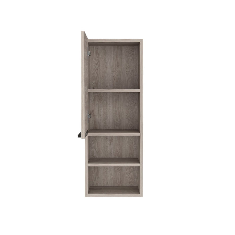 HomeRoots 12" Light Gray Freestanding Bathroom Vanity & Medicine Cabinet - Modern Space-Saving Design! 543586