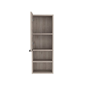 HomeRoots 12" Light Gray Freestanding Bathroom Vanity & Medicine Cabinet - Modern Space-Saving Design! 543586