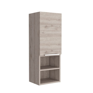 HomeRoots 12" Light Gray Freestanding Bathroom Vanity & Medicine Cabinet - Modern Space-Saving Design! 543586