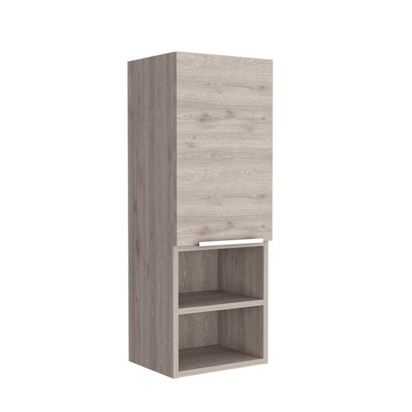 HomeRoots 12" Light Gray Freestanding Bathroom Vanity & Medicine Cabinet - Modern Space-Saving Design! 543586