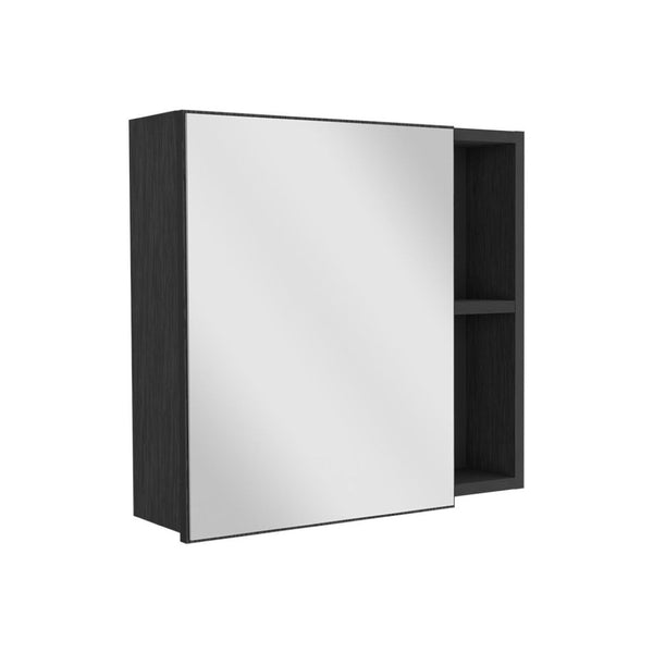 HomeRoots 20" Black Wood Floating Vanity & Medicine Cabinet Set - Modern Design for Small Spaces & Storage 543587