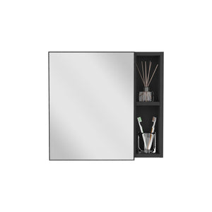 HomeRoots 20" Black Wood Floating Vanity & Medicine Cabinet Set - Modern Design for Small Spaces & Storage 543587