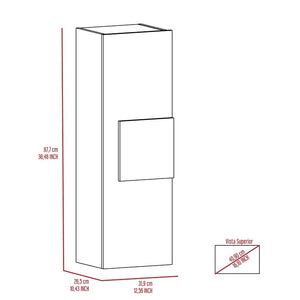 13 Inch Wooden Recessed Medicine Cabinet with Single Door for Bathroom Storage