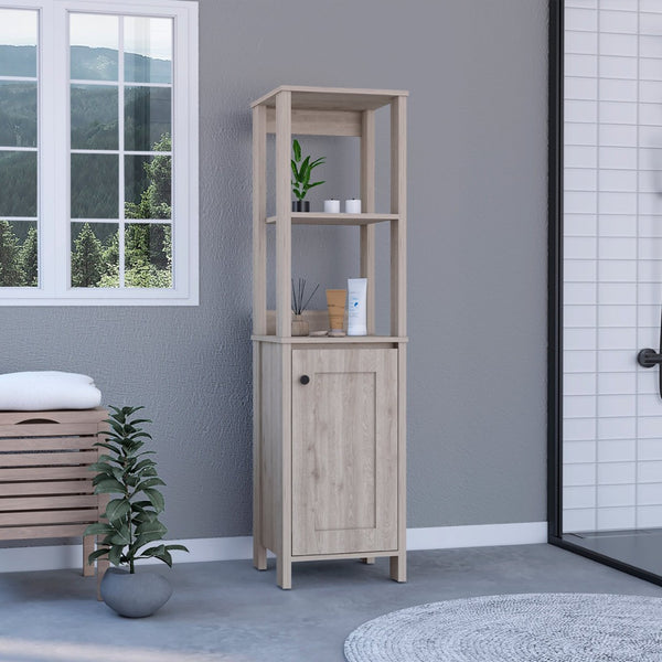 HomeRoots 16" Light Gray Freestanding Bathroom Vanity with Modern Design, Storage & Soft-Close Door Hinges 543595