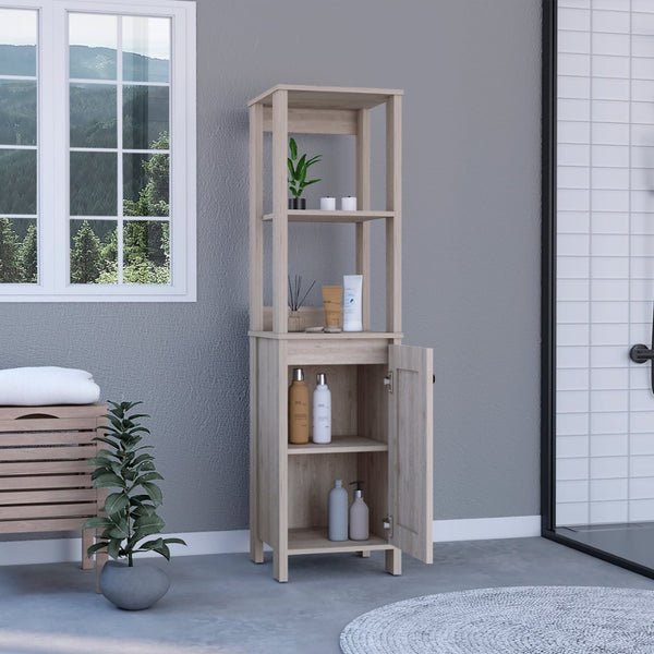HomeRoots 16" Light Gray Freestanding Bathroom Vanity with Modern Design, Storage & Soft-Close Door Hinges 543595