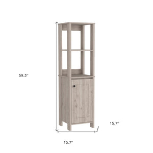 HomeRoots 16" Light Gray Freestanding Bathroom Vanity with Modern Design, Storage & Soft-Close Door Hinges 543595
