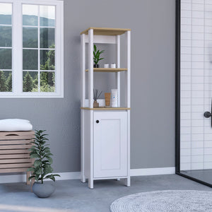 HomeRoots 16" Modern White Wood Freestanding Bathroom Vanity with Soft-Close Door & Stylish Black Handles 543596