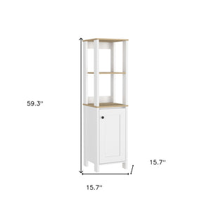 HomeRoots 16" Modern White Wood Freestanding Bathroom Vanity with Soft-Close Door & Stylish Black Handles 543596