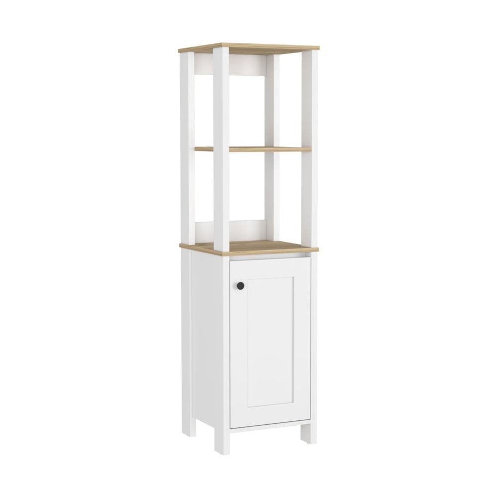 HomeRoots 16" Modern White Wood Freestanding Bathroom Vanity with Soft-Close Door & Stylish Black Handles 543596