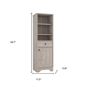 HomeRoots 17" Light Gray Wood Freestanding Bathroom Vanity with Soft-Close Door & Stylish Storage Solutions 543597