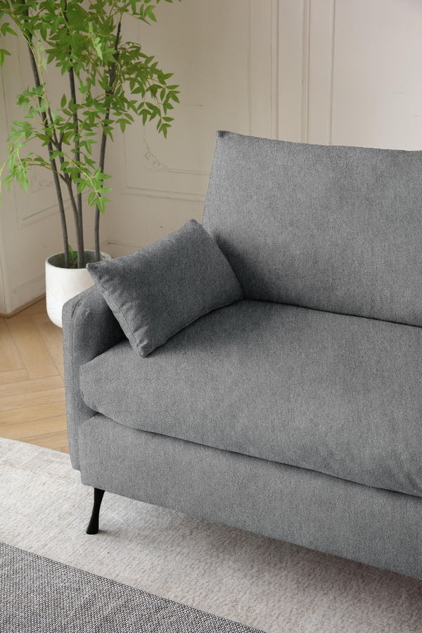 English Elm Deep 3-Seater Cloud Couch 80" Spacious Loveseat with Thick Cushions, Armrest Storage & Toss Pillows Grey W3191P278035