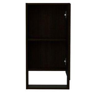HomeRoots 18" Black Wood Floating Vanity with Medicine Cabinet & Mirror - Modern Bathroom Space Saver Design 543600