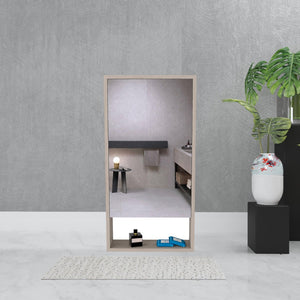 HomeRoots 18" Light Gray Floating Bathroom Vanity with Mirror & Medicine Cabinet - Space-Saving Modern Design 543601