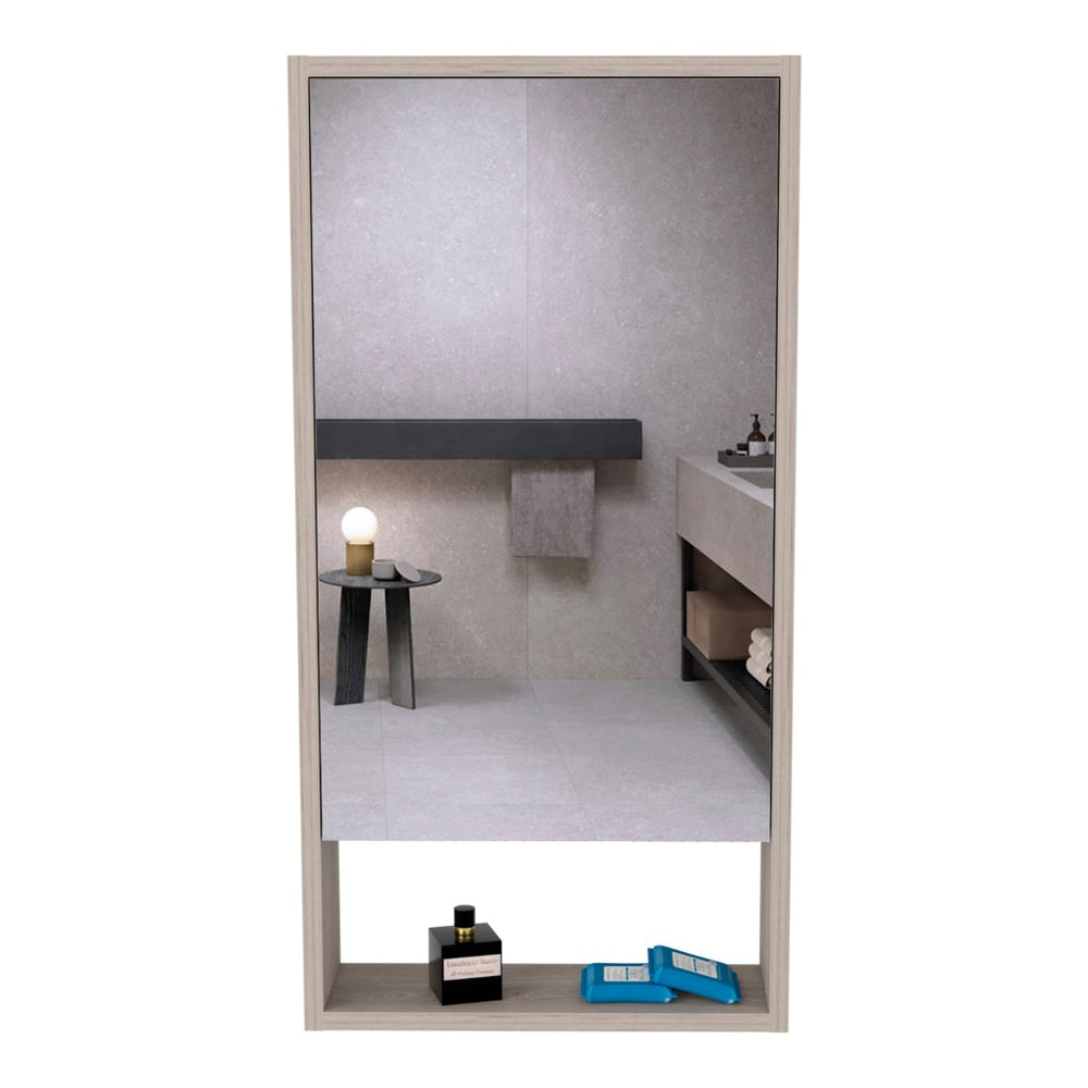 HomeRoots 18" Light Gray Floating Bathroom Vanity with Mirror & Medicine Cabinet - Space-Saving Modern Design 543601