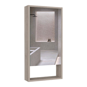 HomeRoots 18" Light Gray Floating Bathroom Vanity with Mirror & Medicine Cabinet - Space-Saving Modern Design 543601