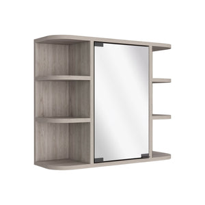 HomeRoots 24" Light Gray Wood Floating Vanity with Medicine Cabinet & Mirror - Modern Space-Saving Design 543604