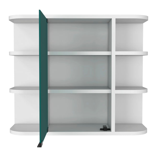 HomeRoots 24" White Wood Floating Bathroom Vanity with Mirror Cabinet - Smart Space-Saving Design & Storage 543605