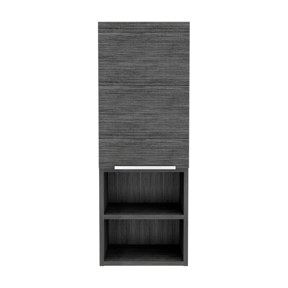HomeRoots 12" Smoky Black Floating Bathroom Vanity with Medicine Cabinet – Space-Saving Design & Soft-Close Hardware 543606
