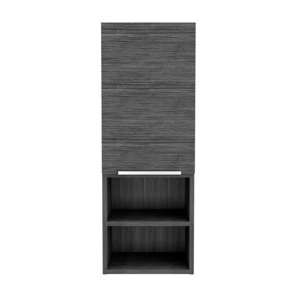 HomeRoots 12" Smoky Black Floating Bathroom Vanity with Medicine Cabinet – Space-Saving Design & Soft-Close Hardware 543606