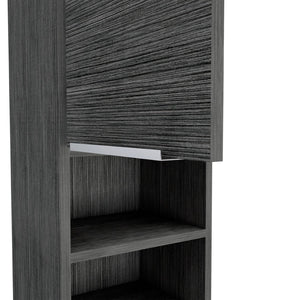 HomeRoots 12" Smoky Black Floating Bathroom Vanity with Medicine Cabinet – Space-Saving Design & Soft-Close Hardware 543606