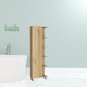 HomeRoots 20" Natural Wood Freestanding Vanity - Stylish Bathroom Upgrade with Efficient Storage & Soft-Close Door 543612