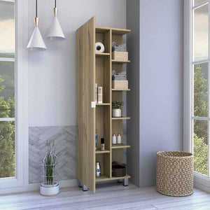 HomeRoots 20" Natural Wood Freestanding Vanity - Stylish Bathroom Upgrade with Efficient Storage & Soft-Close Door 543612