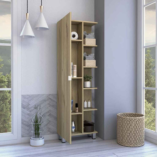 HomeRoots 20" Natural Wood Freestanding Vanity - Stylish Bathroom Upgrade with Efficient Storage & Soft-Close Door 543612