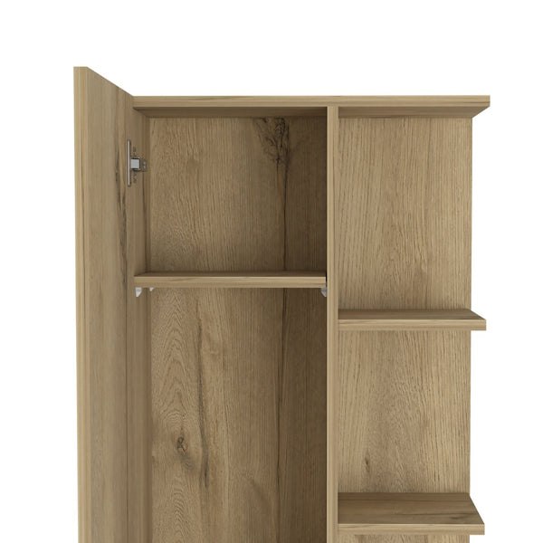 HomeRoots 20" Natural Wood Freestanding Vanity - Stylish Bathroom Upgrade with Efficient Storage & Soft-Close Door 543612