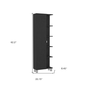 HomeRoots 20" Black Freestanding Bathroom Vanity - Modern Design, Space-Saving Storage with Soft-Close Door 543614