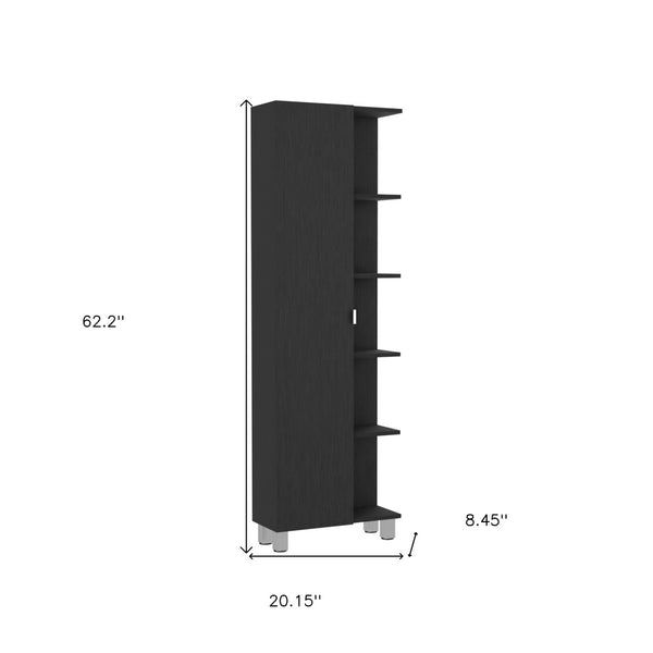 HomeRoots 20" Black Freestanding Bathroom Vanity - Modern Design, Space-Saving Storage with Soft-Close Door 543614