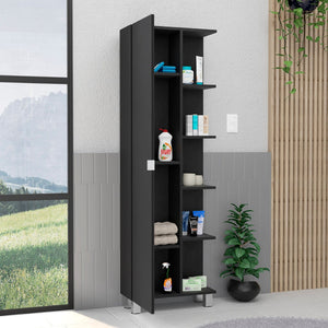 HomeRoots 20" Black Freestanding Bathroom Vanity - Modern Design, Space-Saving Storage with Soft-Close Door 543614