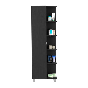 HomeRoots 20" Black Freestanding Bathroom Vanity - Modern Design, Space-Saving Storage with Soft-Close Door 543614