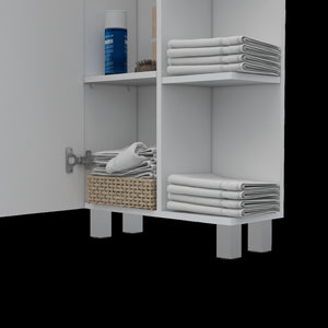 HomeRoots 20" Modern White Wood Freestanding Bathroom Vanity with Soft-Close Doors and Stylish Handles 543616