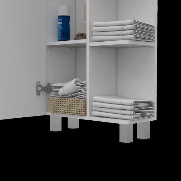HomeRoots 20" Modern White Wood Freestanding Bathroom Vanity with Soft-Close Doors and Stylish Handles 543616