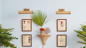 Chelsea House Cane Handwoven Picture Light With Antique Brass Frame — Adjustable Tilt Shade, Warm Gallery Illumination 54361718