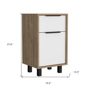 Homeroots 28" White One Drawer Faux Wood Nightstand With Storage   543637