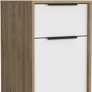 Homeroots 28" White One Drawer Faux Wood Nightstand With Storage   543637