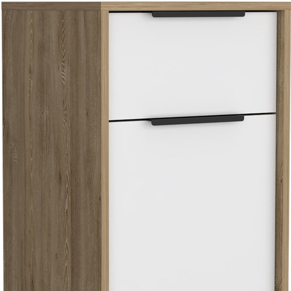 Homeroots 28" White One Drawer Faux Wood Nightstand With Storage   543637