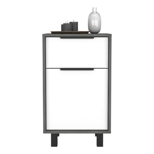 Homeroots 28" Gray One Drawer Faux Wood Nightstand With Storage   543638