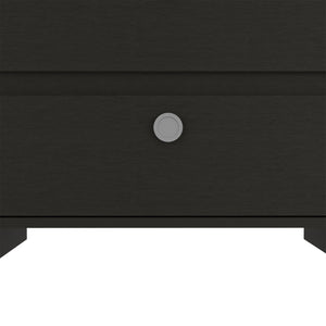 Homeroots 22" Black Two Drawer Faux Wood Nightstand   543639
