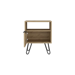 Homeroots 22" Beige Faux Wood Nightstand With Storage   543641