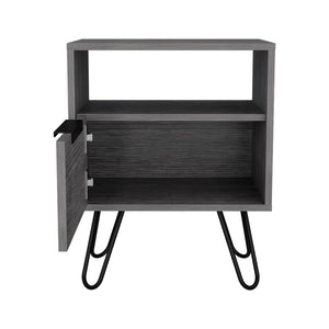 Homeroots 22" Gray Faux Wood Nightstand With Storage   543642