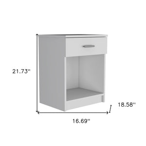 Homeroots 22" White One Drawer Faux Wood Nightstand   543646