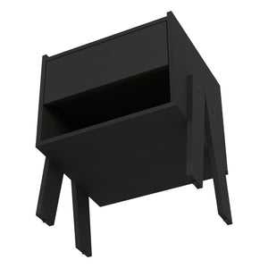 Homeroots 22" Black One Drawer Faux Wood Nightstand   543647