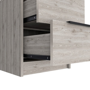 Homeroots 19" Gray Two Drawer Faux Wood Nightstand   543650