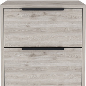 Homeroots 19" Gray Two Drawer Faux Wood Nightstand   543650